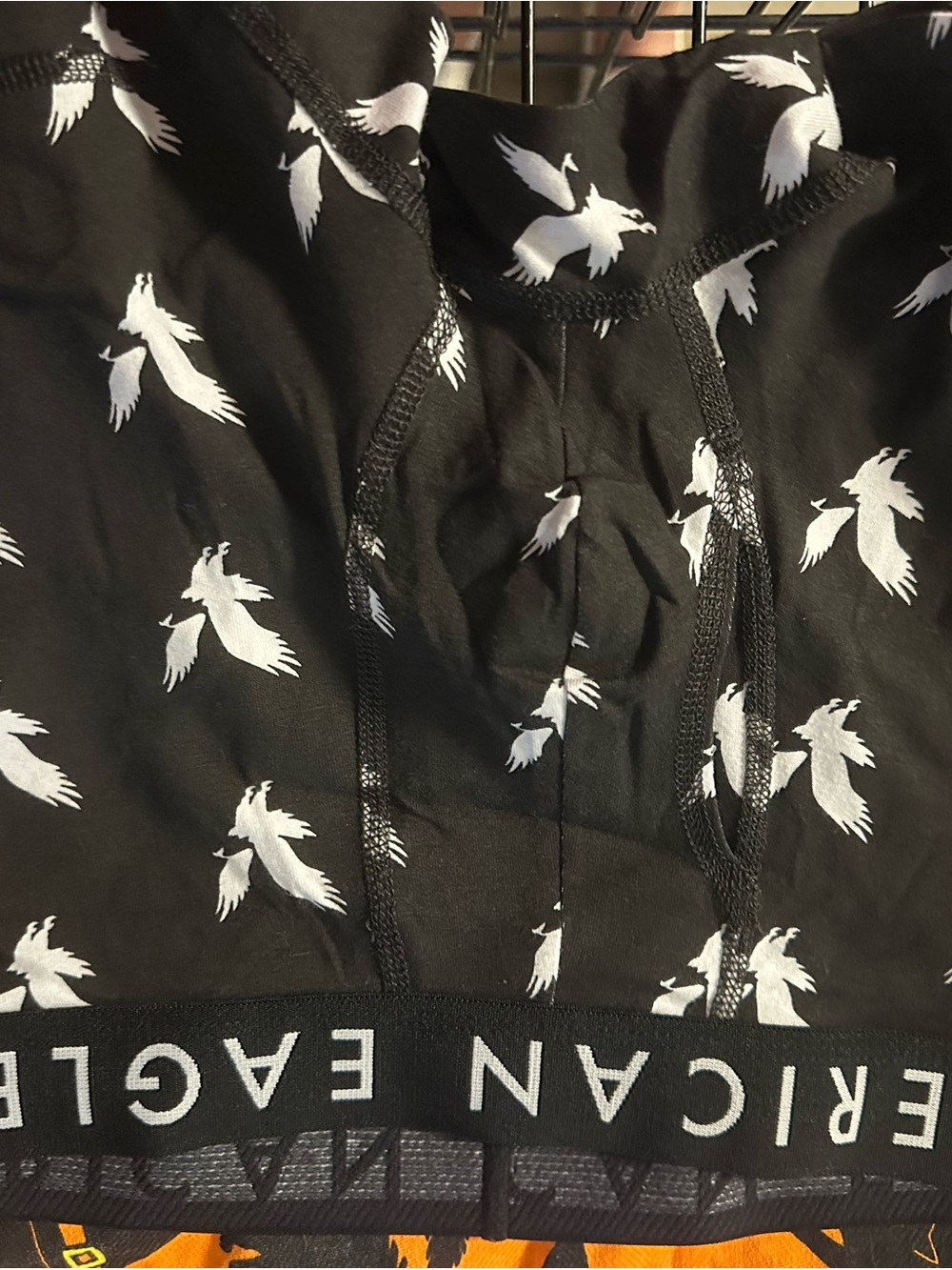 American Eagle Outfitters Black Boxer Briefs with White Bird Print